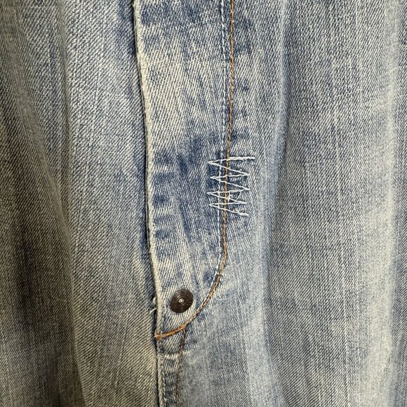 Y2K Nu Wear Rap Hip Hop Skater Baggy Wide Leg Denim Jeans Size 34x29.5 Men READ* - Picture 5 of 12